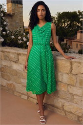 Polka Dot Cowl Neck Dress