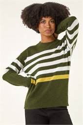 Stripe Crew Neck Knit Jumper