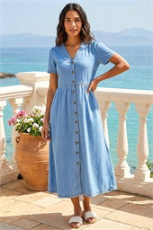 Button Down Midi Dress