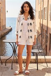 Dusk Palm Embroidered Shirt