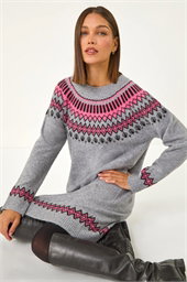 Fairisle Knitted Jumper Dress