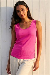 Lace Trim Ribbed Vest Top