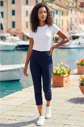 Petite Cropped Stretch Trousers
