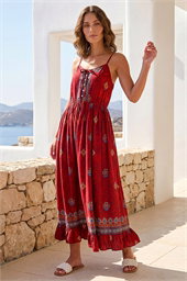 Petite Strappy Tiered Hem Maxi Dress