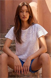 Broderie Short Sleeve Top
