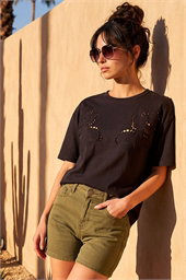 Dusk Floral Cut Out T-Shirt