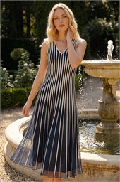 Ribbon Mesh Midi Dress