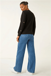 Embroidered Heart Knit Cardigan
