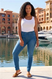 Curve Denim Elastic Waist Jegging