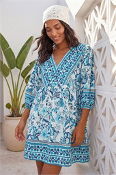 Floral Border Print Dress