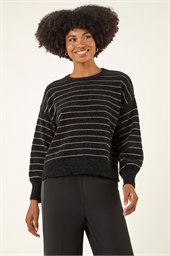 Fluffy Stripe Knit Jumper