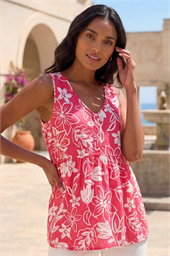 Floral V-Neck Buttoned Top