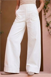 Cotton Stretch Wide Leg Jean