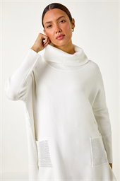 Sparkle Pocket Detail Poncho Jumper