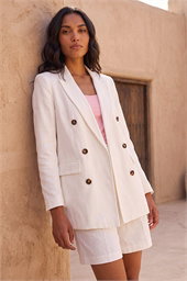 Cotton Double Breasted Collar Jacket