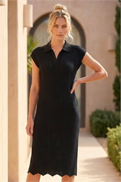 Textured Zig Zag Knit Midi Dress