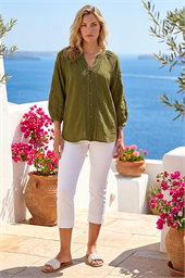 Embroidered Cotton Sleeve Blouse