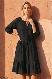 Cotton Broderie Tiered Smock Dress