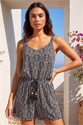 Aztec Print Sleeveless Stretch Playsuit
