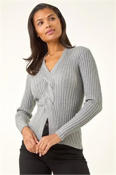 Cable Split Detail Rib Jumper