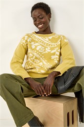 Floral Jacquard Knit Jumper 