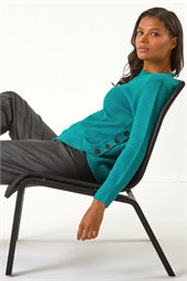 Textured Curved Hem Jumper