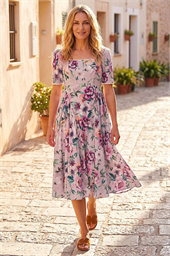 Petite Floral Woven Dress