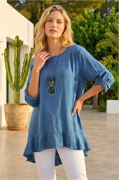 Necklace Frill Hem Tunic Top