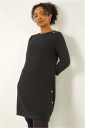 Petite Buttoned Stretch Dress