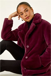 Petite Longline Faux Fur Coat