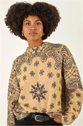 Abstract Floral Knit Jumper