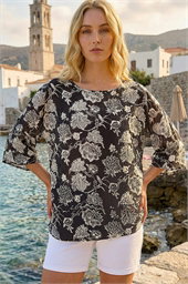 Floral Print Double Layer Top