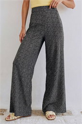 Spot Print Wide Leg Trouser