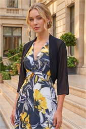 Ruched Hem Chiffon Bolero