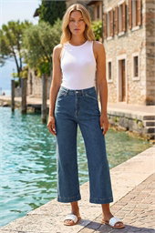 Cotton Denim Stretch Culottes