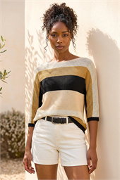 Colour Block Stripe Jumper