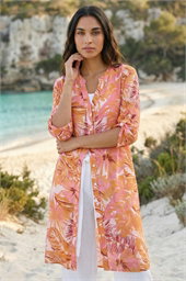 Abstract Print Longline Blouse