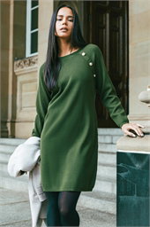 Petite Button Detail Knit Dress