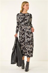 Dusk Printed Stretch Midi Dress