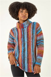Space Dye Roll Neck Knit Jumper