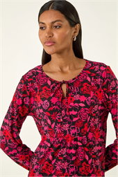 Floral Tie Neck Top