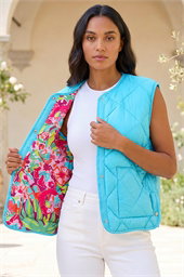 Quilted Funnel Neck Lined Gilet