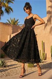 Dusk Floral 3D Midi Dress