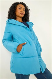 Petite Hooded Quilted Puffer Coat