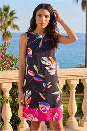 Leaf Print Shift Dress