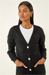 Longline Tinsel Knit Cardigan