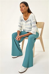Crinkle Texture Tie Waist Trouser