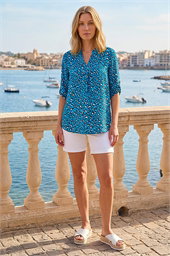 Animal Print Woven Top