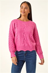 Petite Scalloped Hem Knit Jumper