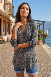 Animal Print Stretch Blouse